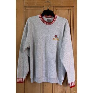 Oneita Men Vintage San Francisco 49ers Embroidered USA Sweatshirt XL Gray AN EXC